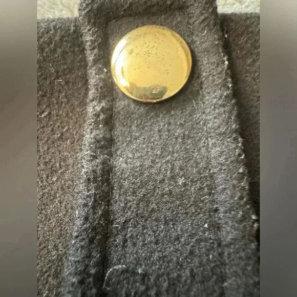 Black Rivet Pea Coat with belt | Size Medium | Black - Picture 6 of 14